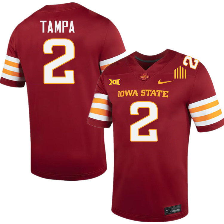 T.J. Tampa Jersey,Iowa State Cyclones #2 T.J. Tampa College Jersey Youth-Cardinal